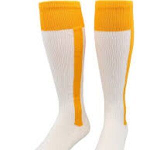 2 Packs of TCK 2-N-1 Premium Knee High Stirrup Socks - Gold White New With tags